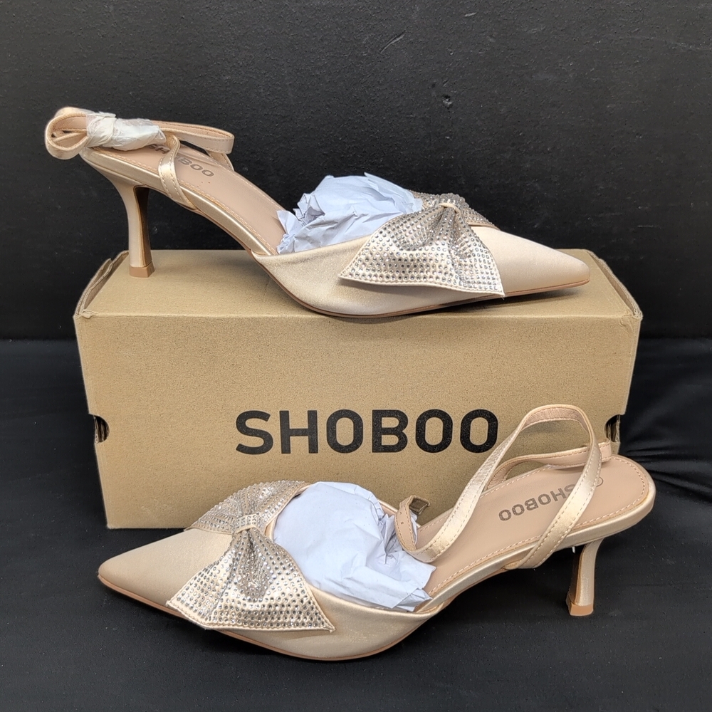 Shoboo Essence Women's Slingback Heels US 9.5 Tan